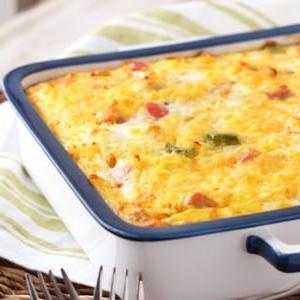 Sformato di Prosciutto, Cheddar e Hash Brown per Colazione 6 Casseruola di Prosciutto, Cheddar e Hash Brown