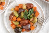 One Pan Harvest Chicken Apple Sausage Dinner