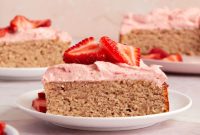Sumptuous Almond Strawberry Cake with Whipped Berry Frosting