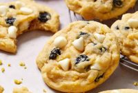 Zesty Lemon Blueberry Cookies with Creamy Dairy Free White Chocolate
