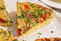 Velvety Air Fryer Frittata with Savory Spinach Bacon and Cheese
