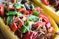 Maple BBQ Pork Spaghetti Squash Boats