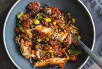 Easy One-Pan Salmon Quinoa Bake