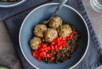 Sweet and Sticky Honey Garlic Turkey Meatballs with Quinoa