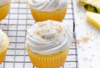 Tropical Vegan Pineapple Coconut Cupcakes