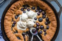 Delicious Gluten Free Blueberry Skillet Cookie