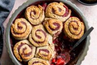 Strawberry Basil Cobbler with Wholesome Swirl Biscuits