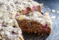 Lemon Raspberry Almond Crumble Cake