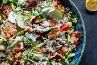 Bright Fiery Salmon Pasta Salad