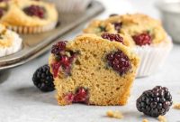 Almond Flour Blackberry Cloud Muffins