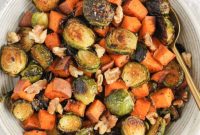 Golden Roasted Sprouts and Sweet Potato Medley