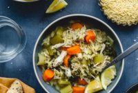Instant Pot Lemon Chicken Orzo Soup with Fresh Kale