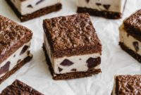 Decadent Peanut Butter Brownie Ice Cream Sandwiches