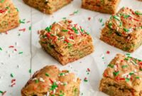 Christmas Blondies with Holiday Sprinkles