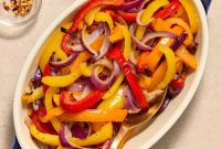 Golden Air-Fried Peppers and Onions