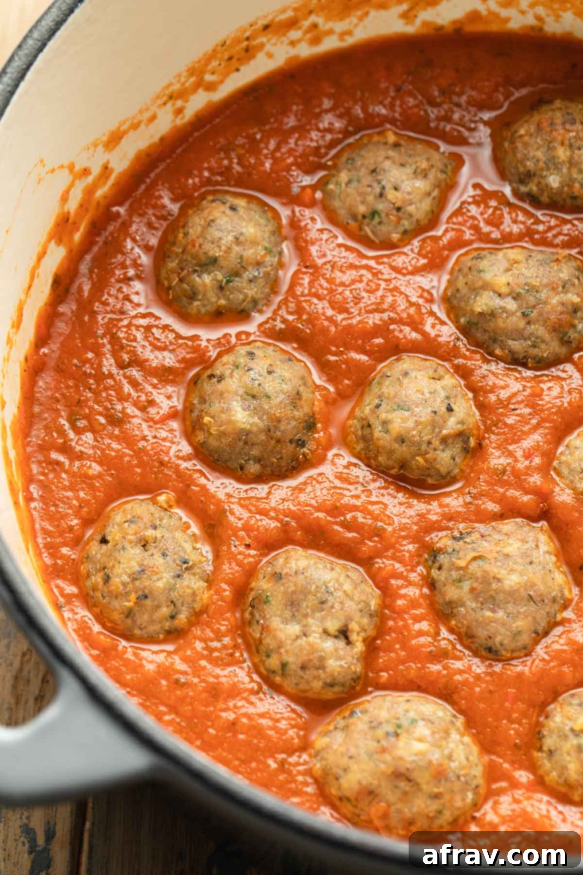 Turkey meatballs in marinara sauce.