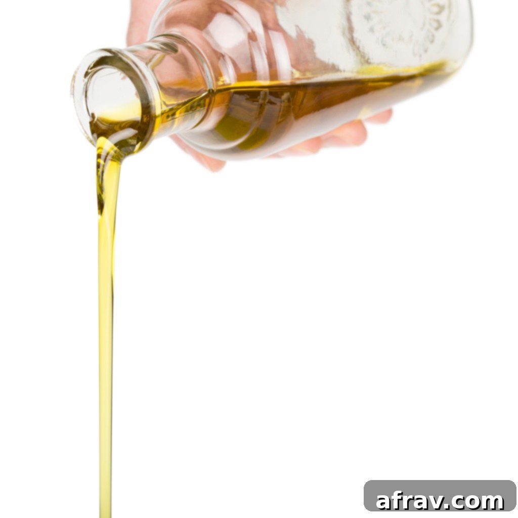 oil pouring from a bottle