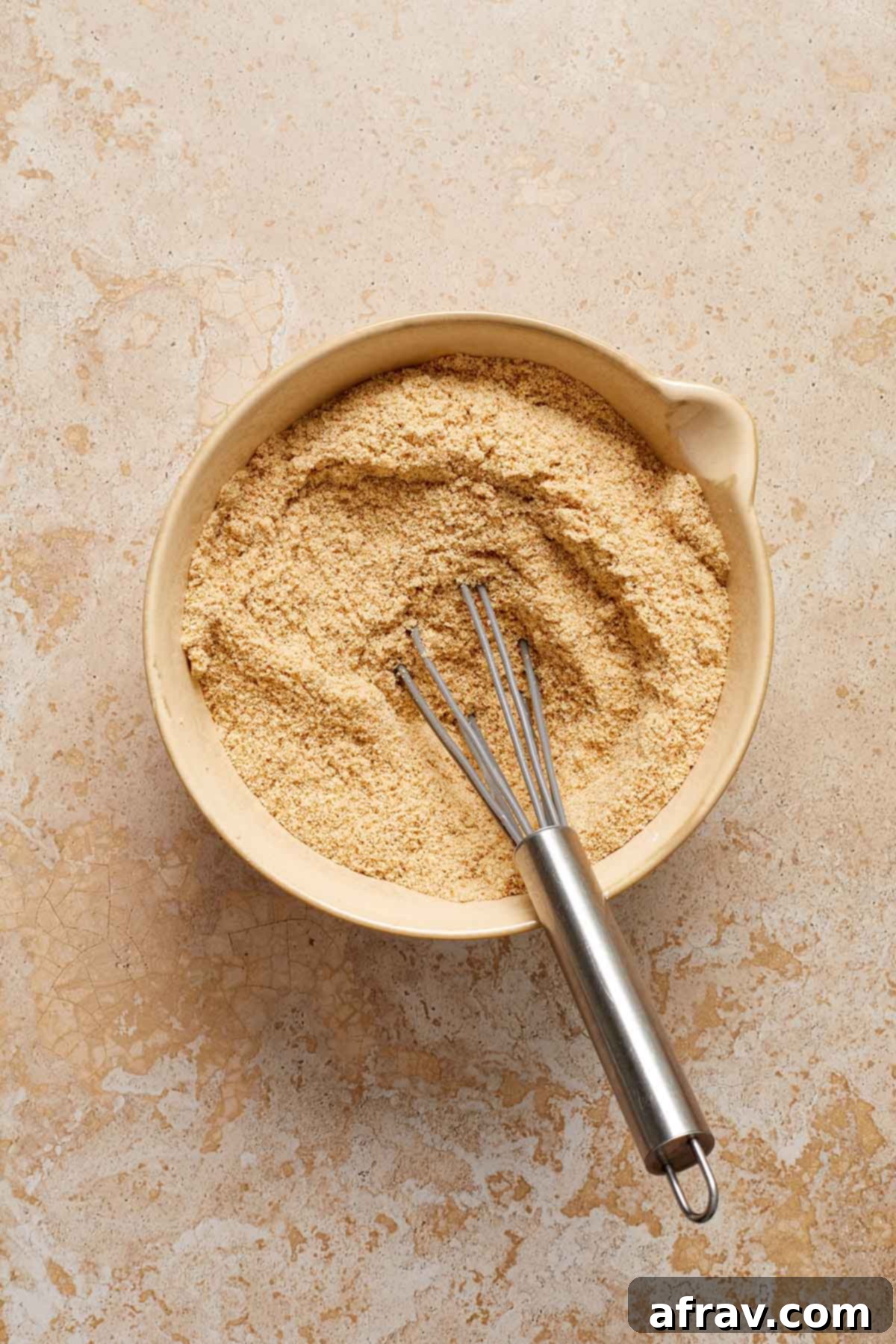 Moist Almond Flour Gingerbread Cake 4 Dry ingredients whisked together in a bowl.