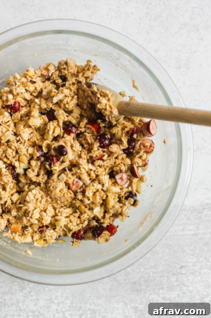 breakfast cookie ingredients in mixing bowl
