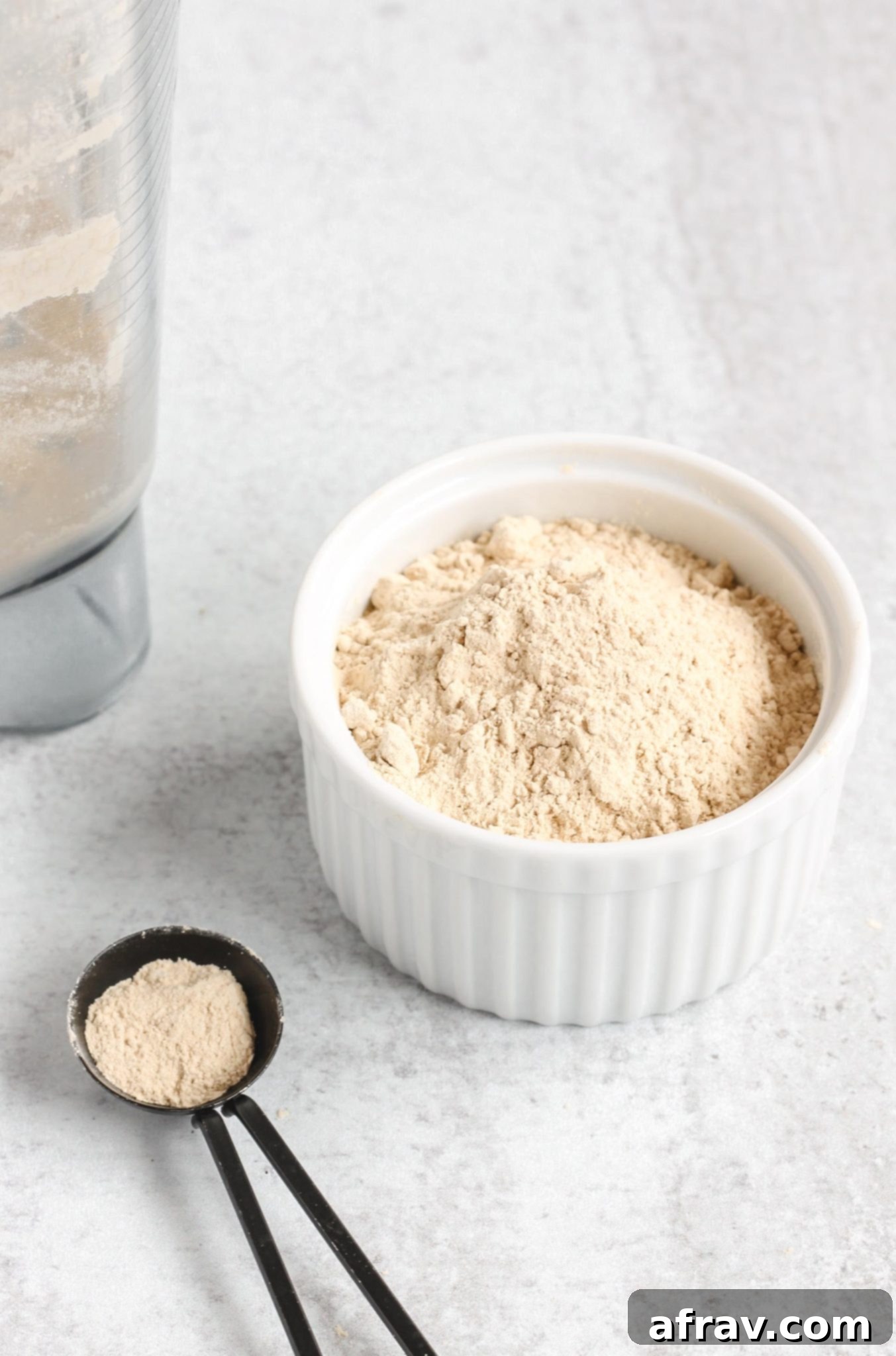 coconut powdered sugar in small white dish