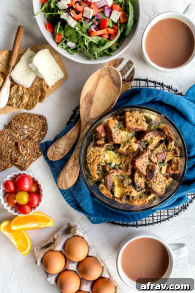 Easy Instant Pot Egg Strata with Ham and Brie.