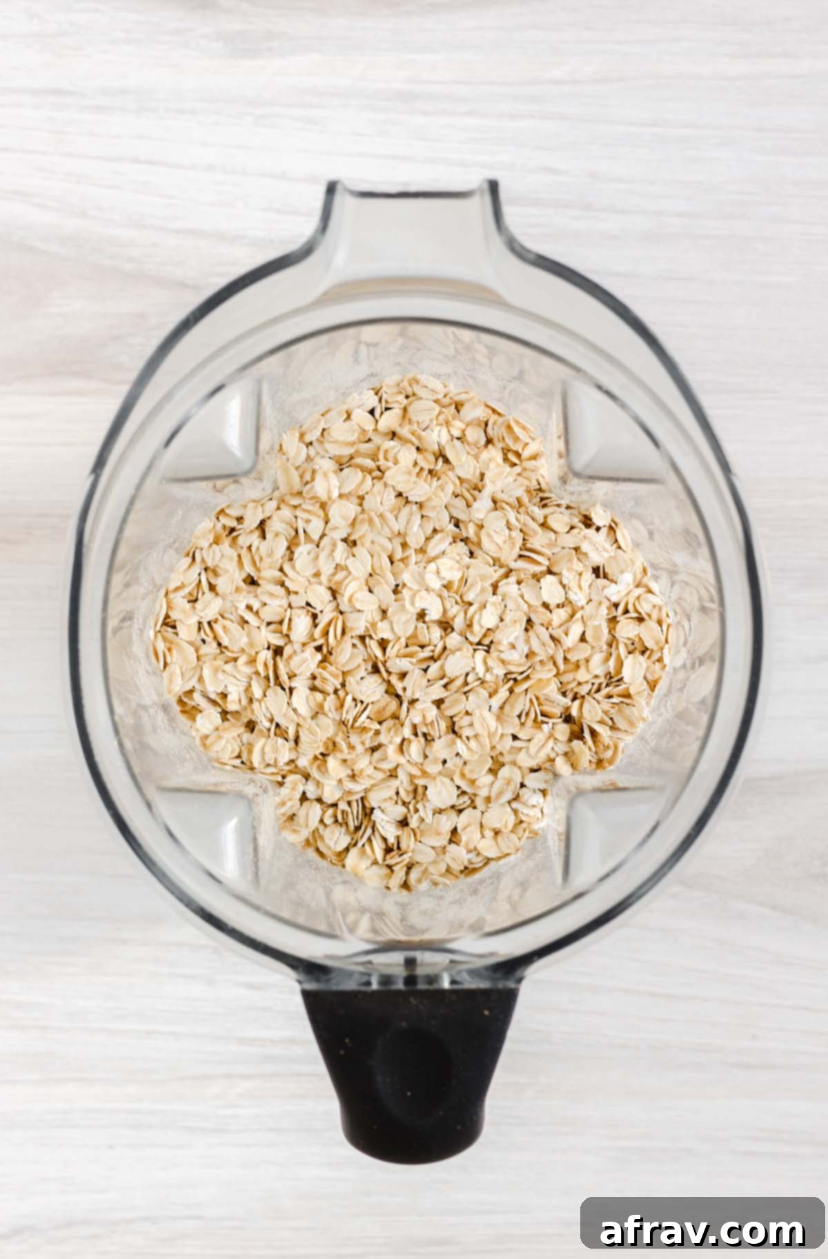 Rolled oats in a blender. 