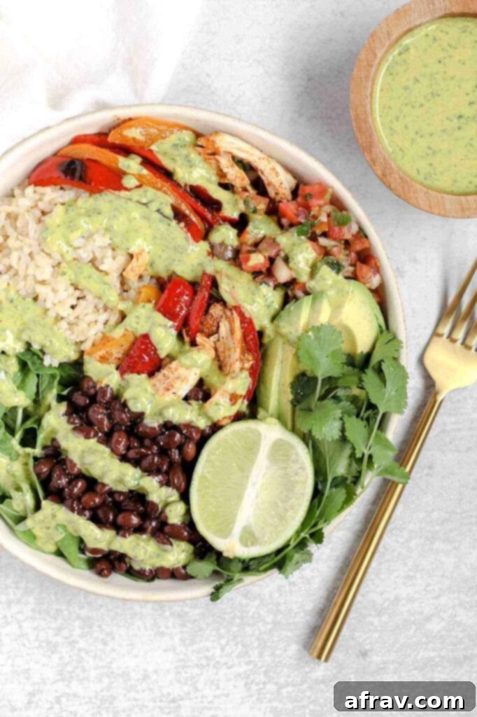 Large bowl of creamy cilantro lime dressing, perfect for serving a crowd.