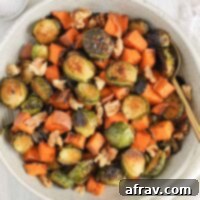 Roasted Brussels Sprouts & Sweet Potatoes
