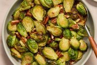 Glazed Maple Pecan Air Fryer Brussels Sprouts
