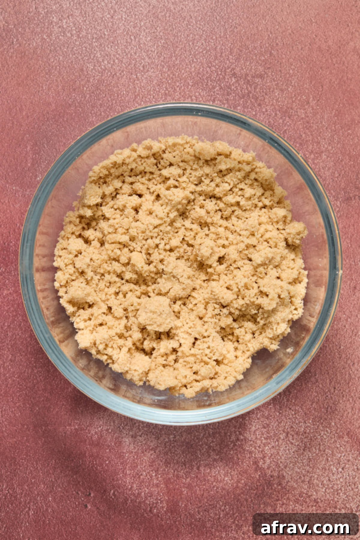 Streusel topping mixed together in a small bowl.