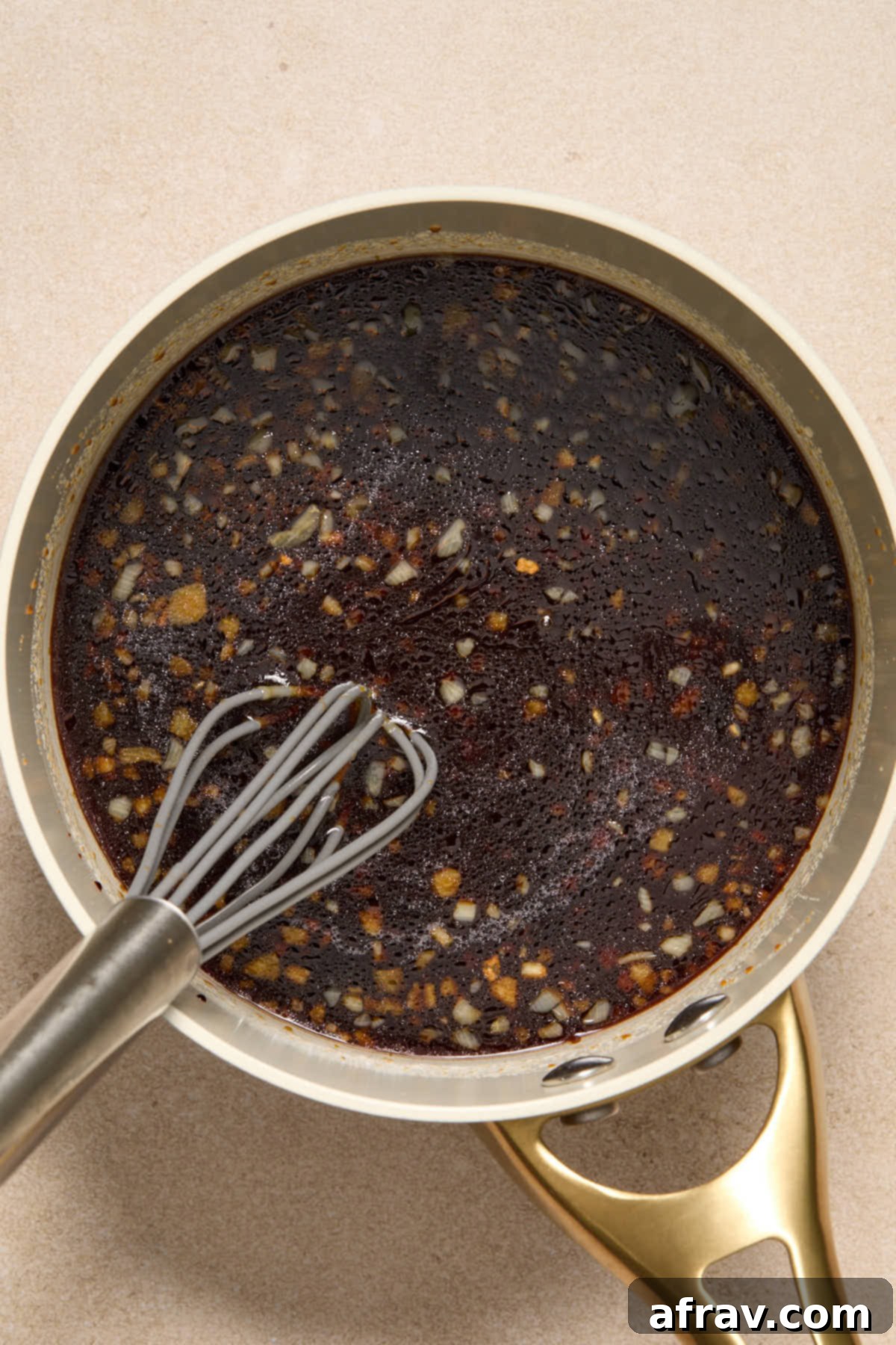 Honey Garlic Glazed Chicken Thighs: An Air Fryer Delight 6 Ingredients to make honey garlic sauce in a small saucepan before it is thickened.